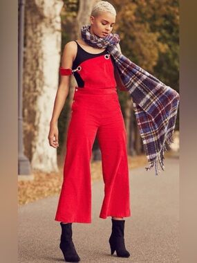 The Ragged Priest Corduroy Cropped Overalls